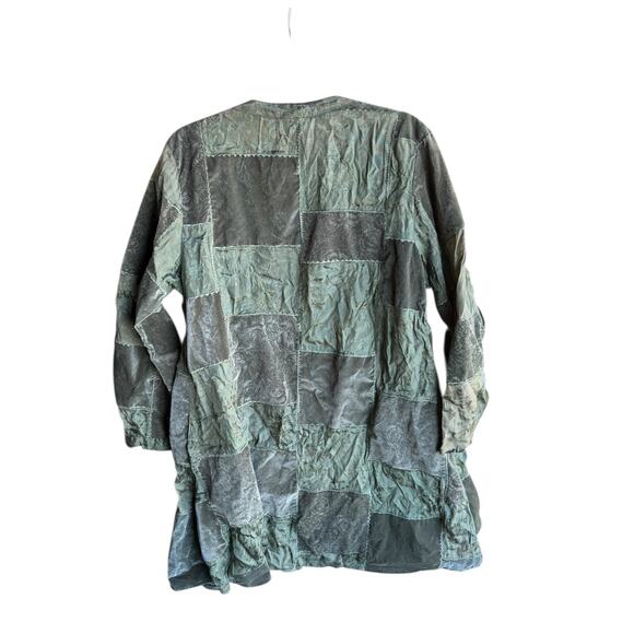 Vintage Midnite Patchwork Velvet & Satin Jacquard Oversized Statement Jacket S - Picture 6 of 9